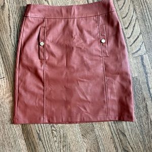 Loft Faux Leather skirt in rust